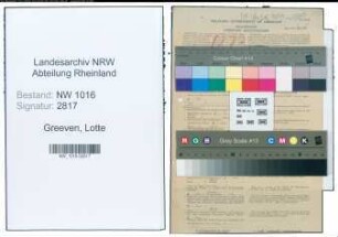 Entnazifizierung Lotte Greeven , geb. 10.04.1896 (Stadtangestellte)