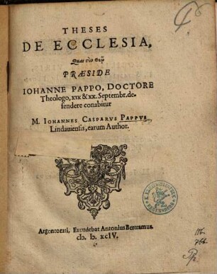 Theses De Ecclesia