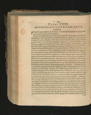 Caput XXXI. Solvuntur Rationes XIV. Cap. XXVIII. propositae.