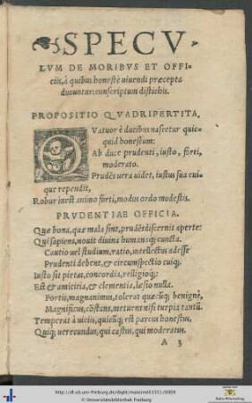 Speculum De Moribus Et Officiis