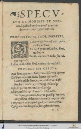 Speculum De Moribus Et Officiis