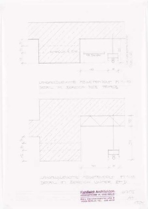 Engelhardt Hof, Berlin: Detail Skizze Bauteil D und Hof: Langfeldleuchte abgependelt 1:10