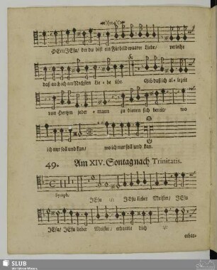 49. Am XIV. Sontag nach Trinitatis: Jesu lieber Meister