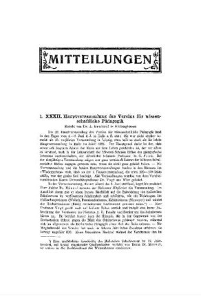 XXXII. Hauptversammlung des Vereins für wissenschaftliche Pädagogik