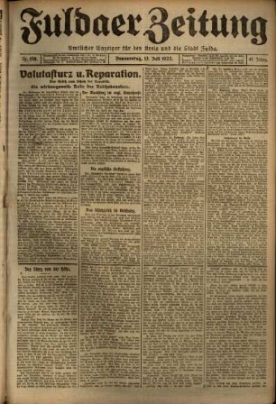 Ausgabe vom Donnerstag, den 13. Juli 1922.