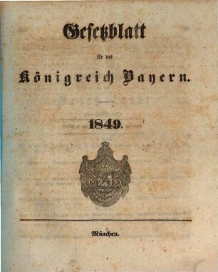 Gesetzblatt für das Königreich Bayern. 1849/50