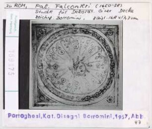 Rom: Palazzo Falconieri, Studie für Deckendekoration. Borromini