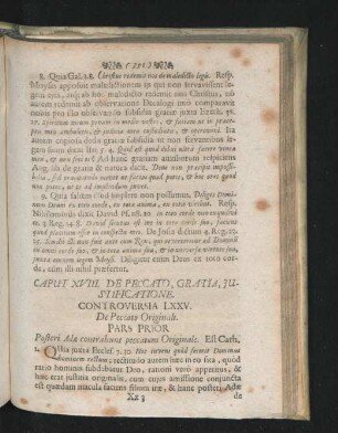 Caput XVIII. De Peccato, Gratia, Iustificatione.