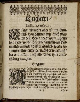 [Eine Christliche Leichpredigt.]