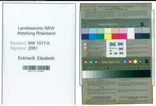 Entnazifizierung Elisabeth Eckhardt , geb. 21.06.1918 (Buerohilfe)