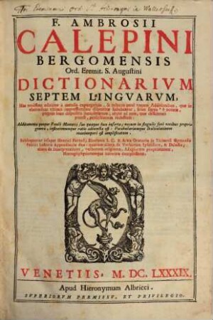 Dictionarium VII Linguarum