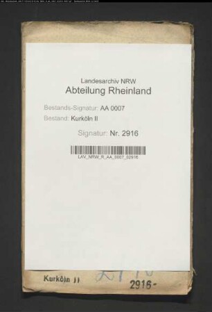 Von der Stadt Rheinberg beanspruchtes Kollationsrecht zu der Amplonianischen Stiftung