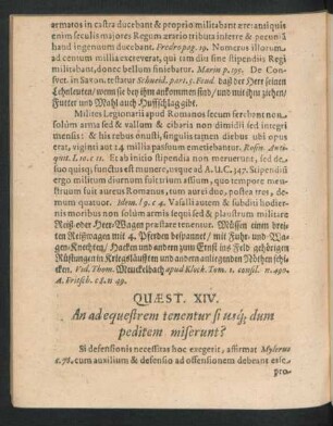Quaest. XIV. An ad equestrem tenentur si usque dum peditem miserunt?
