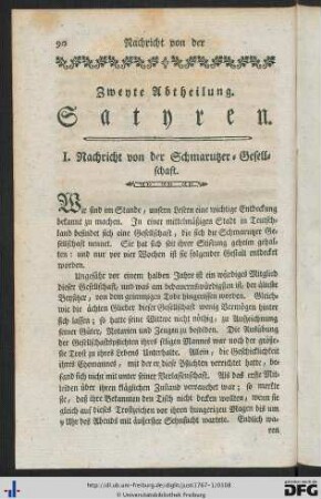 Zweyte Abtheilung. Satyren.