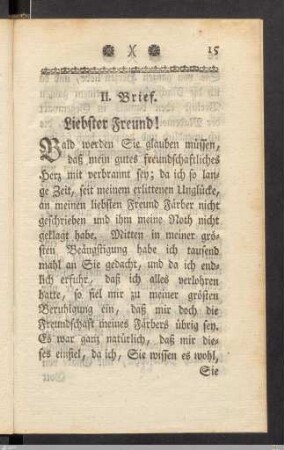 II. Brief. Liebster Freund!
