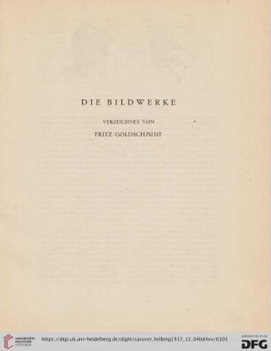 Die Bildwerke (Nr. 165-390)