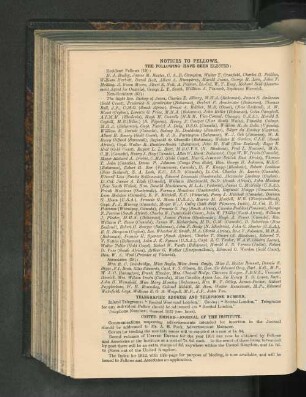 Notices to Fellows.