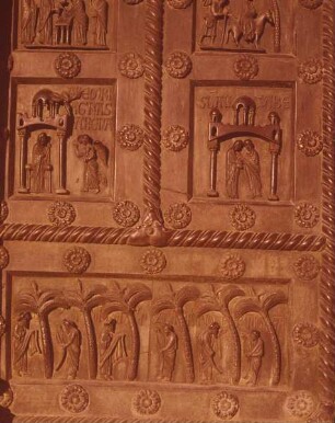 Tür der Porta di San Ranieri / Bronzetür mit Szenen zum neuen Testament — linker Türflügel