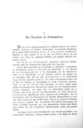 X. Der Magistrat als Kirchenpatron