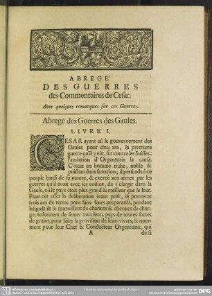 Abregé des Guerres des Gaules