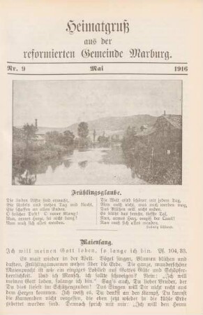 9.1916: Heimatgruß aus der reformierten Gemeinde Marburg