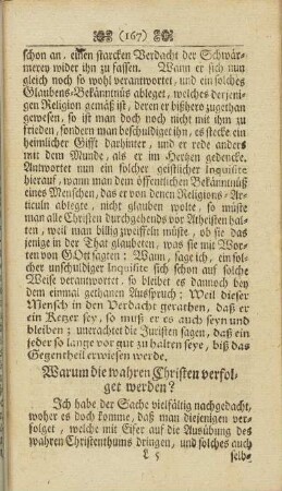 Warum die wahren Christen verfolget werden?