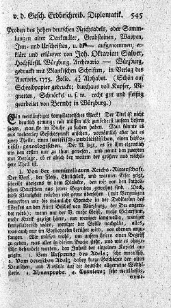 Proben des hohen deutschen Reichsadels.