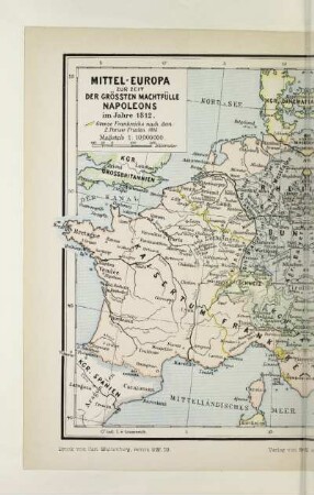 Mittel-Europa zur Zeit der grössten Machtfülle Napoleons im Jahre 1812