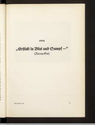"Erstickt in Blut und Sumpf -" (Narocz-See)