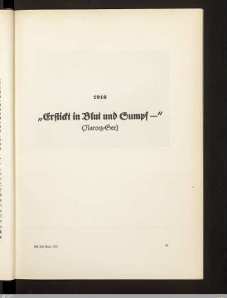 "Erstickt in Blut und Sumpf -" (Narocz-See)