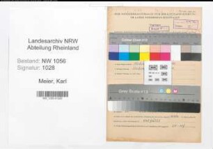 Entnazifizierung Karl Meier , geb. 26.06.1889 (Lehrer)