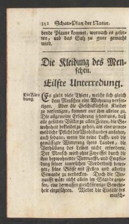 Die Kleidung des Menschen. Eilffte Unterredung