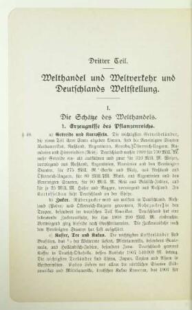 Dritter Teil. Welthandel und Weltverkehr und Deutschlands Weltstellung