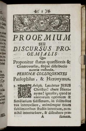 Prooemium Seu Discursus Prooemialis ...