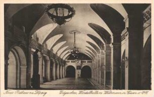 Neues Rathaus zu Leipzig: Erdgeschoss, Wandelhalle m. Wehrmann in Eisen v. 1916