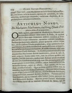 Articulus Nonus.