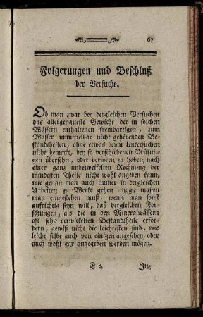 Folgerungen und Beschluß der Versuche