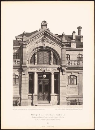 Stadtbad, Heilbronn: Ansicht (aus: Moderne Neubauten, 1.Jg., 1894, hrsg. W. Kick)