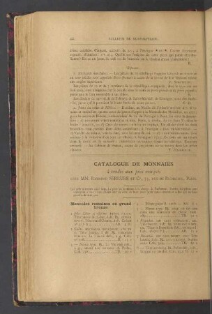 Catalogue de monnaies
