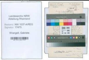 Entnazifizierung Gabriele Wrangell , geb. 14.07.1903 ()