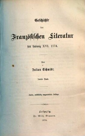 Geschichte der französischen Literatur seit Ludwig XVI., 1774, 2