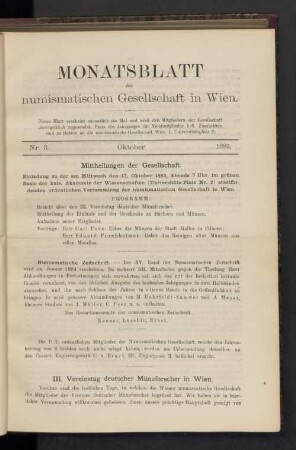 Nr. 3. Oktober 1883