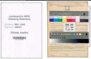 Entnazifizierung Kaethe Schaab , geb. 30.06.1910 ()