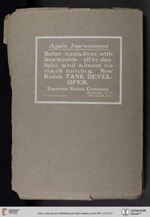 Eastman Kodak Company [Kodak Tank Developer, back cover verso]