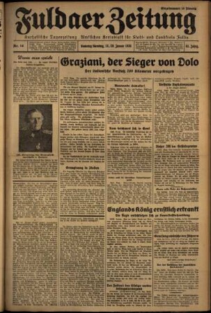 Erste Ausgabe vom Sonntag, den 19. Januar 1936.