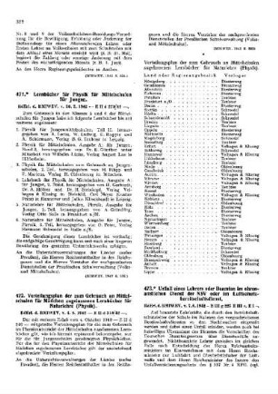 Lernbücher für Physik für Mittelschulen für Jungen : [Amtliche Erlasse] ; [Amtlicher Teil]