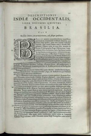 Descriptionis Indiæ Occidentalis, Liber Decimus Quintus. Brasilia.