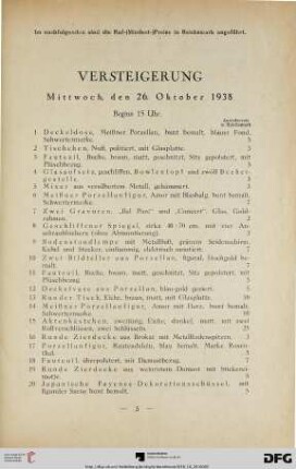 Mittwoch, den 26. Oktober 1938, Beginn 15 Uhr (Nr. 1-283)