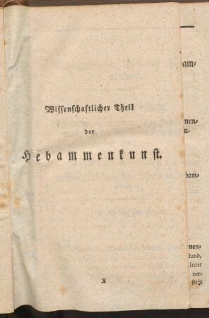 Wissenschaftlicher Theil der Hebammenkunst