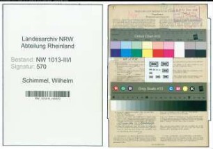 Entnazifizierung Wilhelm Schimmel , geb. 08.01.1895 (Ingenieur)